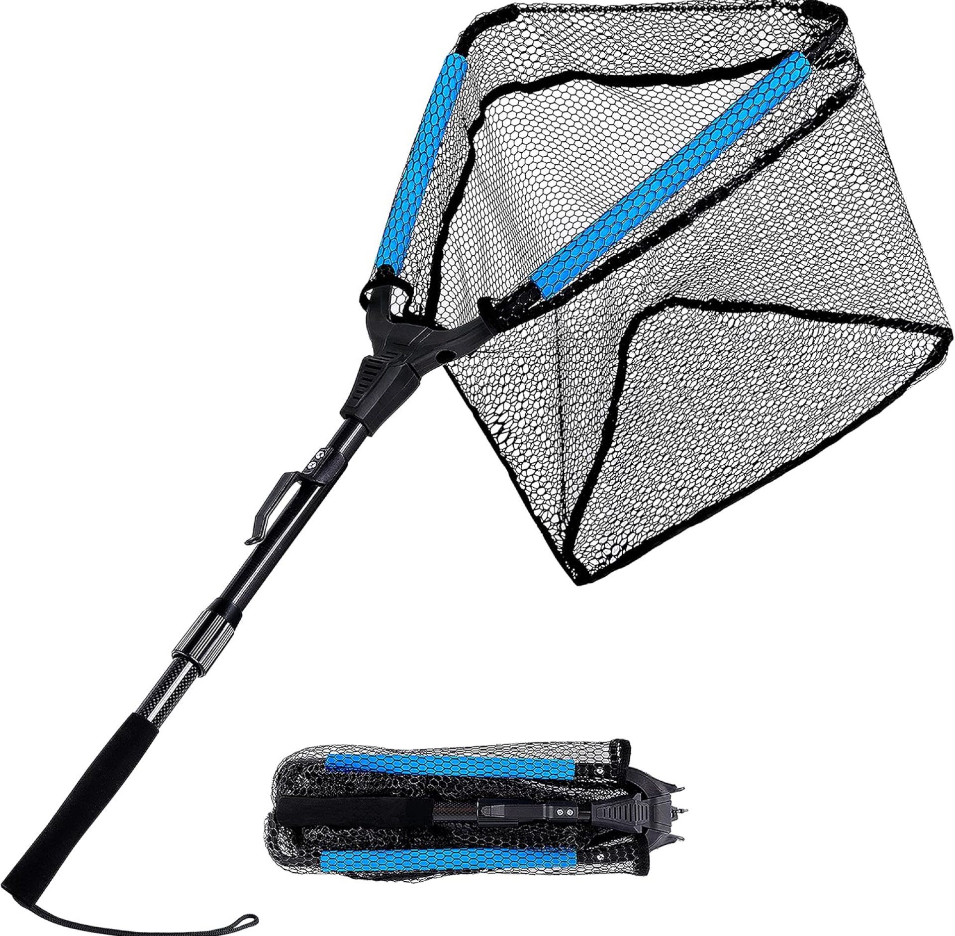 PLUSINNO Fishing Net Fish Landing Net, Foldable Collapsible Telescopic Pole Handle, Durable Nylon Material Mesh, Safe Fish Catching or Releasing PLUSINNO Fishing Net Fish Landing Net, Foldable Collapsible Telescopic Pole Handle, Durable Nylon Material Mesh, Safe Fish Catching or Releasing