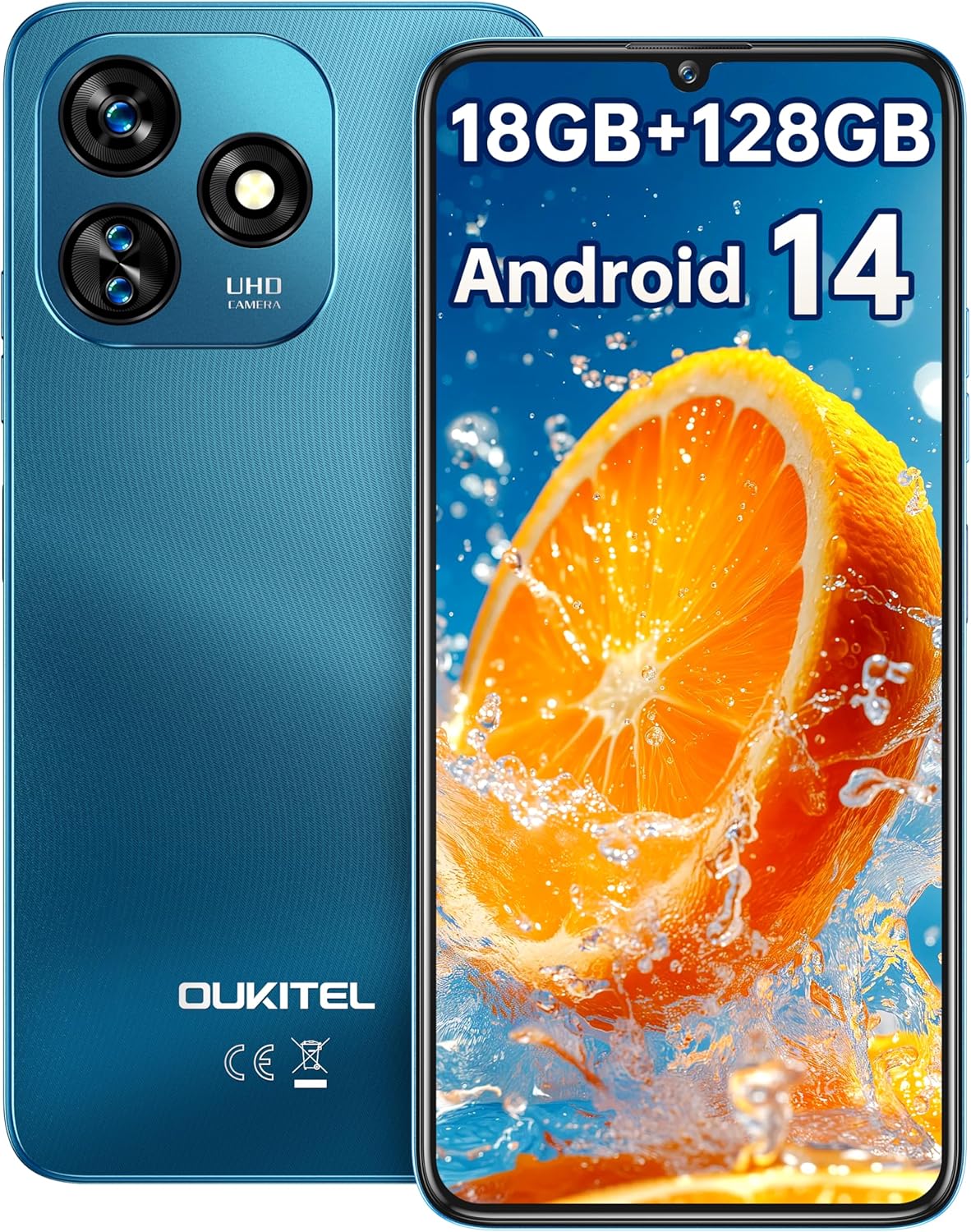 OUKITEL C51 Unlocked Mobile Phones – 18GB+128GB/1TB Cell Phone, 5150mAh Battery, 6.8″ HD+ Screen Android 14 Smartphones, 13MP+5MP Camera, 90Hz Refresh Rate, Face ID/Fingerprint, OTG, T-Mobile, Blue OUKITEL C51 Unlocked Mobile Phones – 18GB+128GB/1TB Cell Phone, 5150mAh Battery, 6.8″ HD+ Screen Android 14 Smartphones, 13MP+5MP Camera, 90Hz Refresh Rate, Face ID/Fingerprint, OTG, T-Mobile, Blue