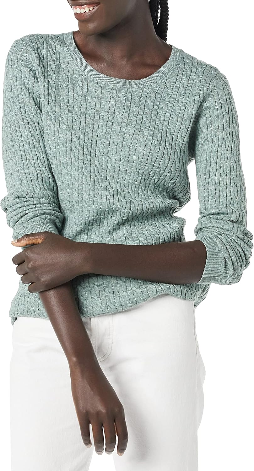 Amazon Essentials Women’s Lightweight Long-Sleeve Cable Crewneck Sweater (Available in Plus Size) Amazon Essentials Women’s Lightweight Long-Sleeve Cable Crewneck Sweater (Available in Plus Size)