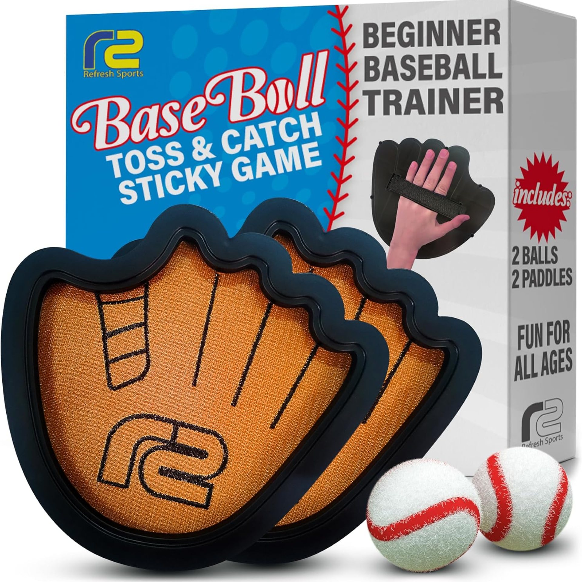 Toss and Catch Ball Game Set – Easy to Use Sticky Balls & Beginner Baseball Training Glove – Premium Toy Paddle Fits All Hand Sizes From Toddlers to Teens & Adults – Fun Gift Idea for Boys and Girls Toss and Catch Ball Game Set – Easy to Use Sticky Balls & Beginner Baseball Training Glove – Premium Toy Paddle Fits All Hand Sizes From Toddlers to Teens & Adults – Fun Gift Idea for Boys and Girls