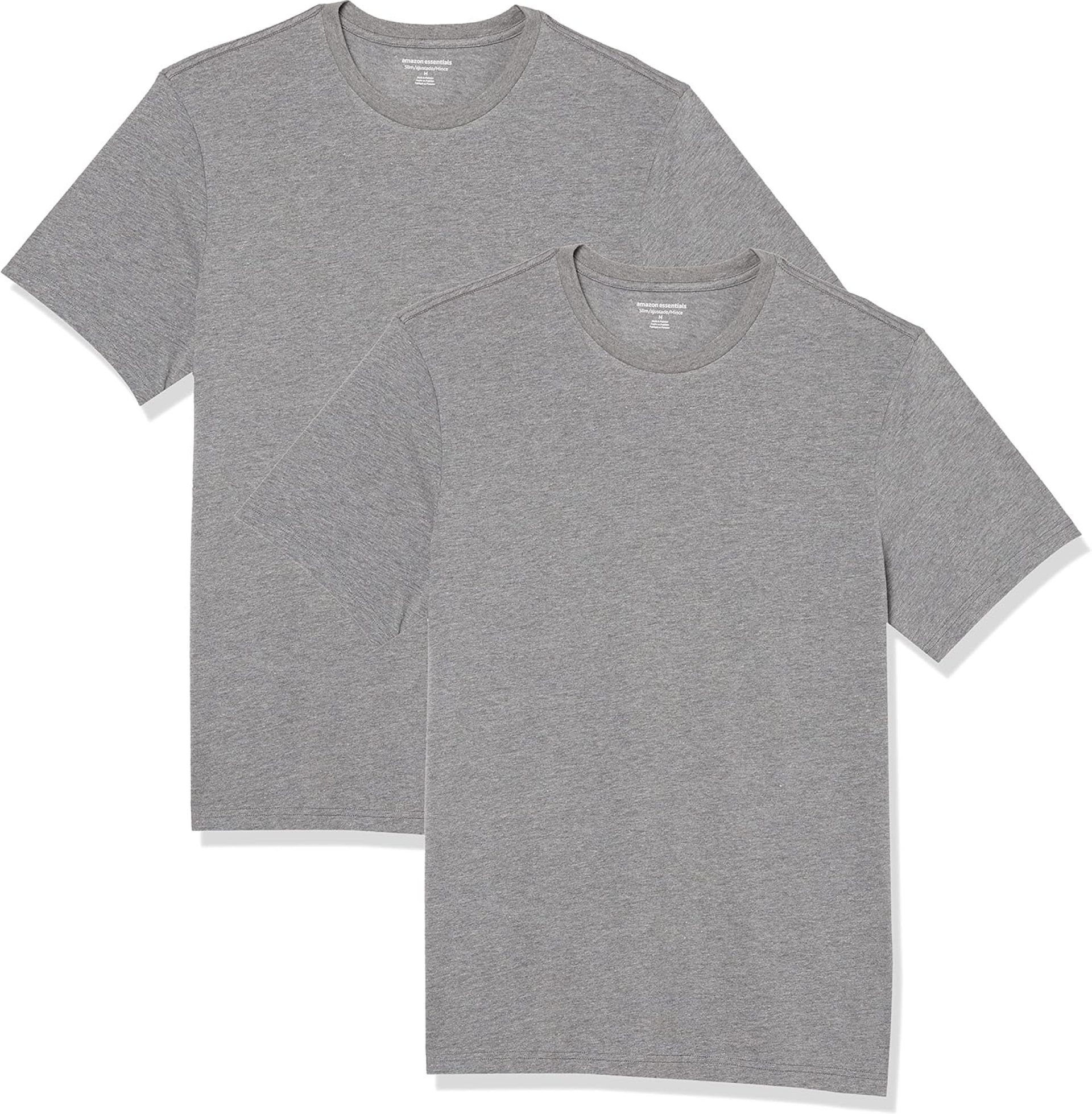 Amazon Essentials Men’s Short Sleeve T-Shirts, Slim-Fit, Crewneck, Pack of 2 Amazon Essentials Men’s Short Sleeve T-Shirts, Slim-Fit, Crewneck, Pack of 2