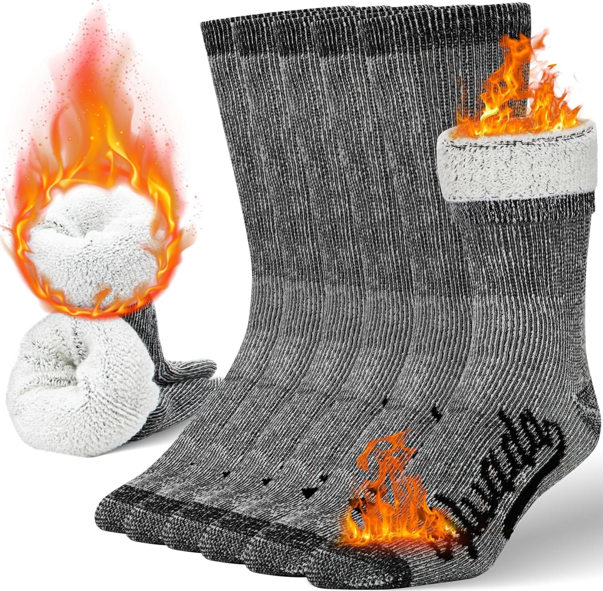 Alvada Merino Wool Hiking Socks Thermal Warm Crew Winter Boot Sock For Men & Women 3 Pairs Alvada Merino Wool Hiking Socks Thermal Warm Crew Winter Boot Sock For Men & Women 3 Pairs