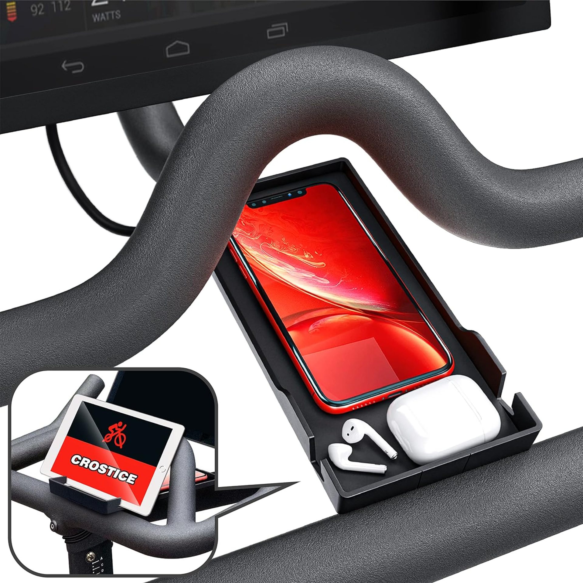 Phone Holder Compatible with Peloton Bike & Bike Plus Accessories, Original Design Cell Phone Tray, Holder for iPhone, Cellphone Mount, Fit for Most Mobile, Baby Monitor Phone Holder Compatible with Peloton Bike & Bike Plus Accessories, Original Design Cell Phone Tray, Holder for iPhone, Cellphone Mount, Fit for Most Mobile, Baby Monitor