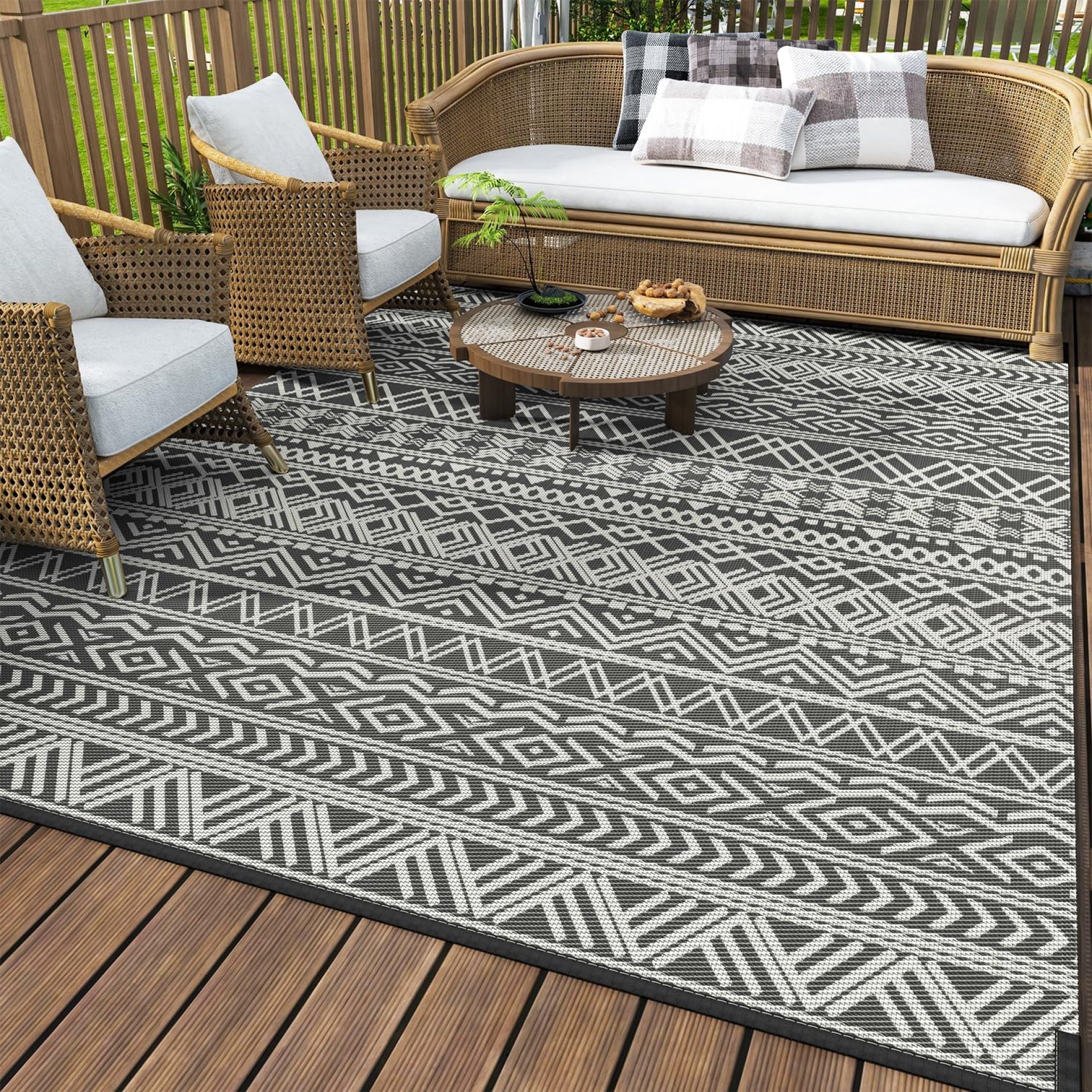 MontVoo Outdoor Rug Carpet Waterproof 5×8 Outdoor Patio Rug Mat Reverisble Plastic Straw Outdoor Rug for RV Camping Picnic Beach Balcony Boho Grey MontVoo Outdoor Rug Carpet Waterproof 5×8 Outdoor Patio Rug Mat Reverisble Plastic Straw Outdoor Rug for RV Camping Picnic Beach Balcony Boho Grey
