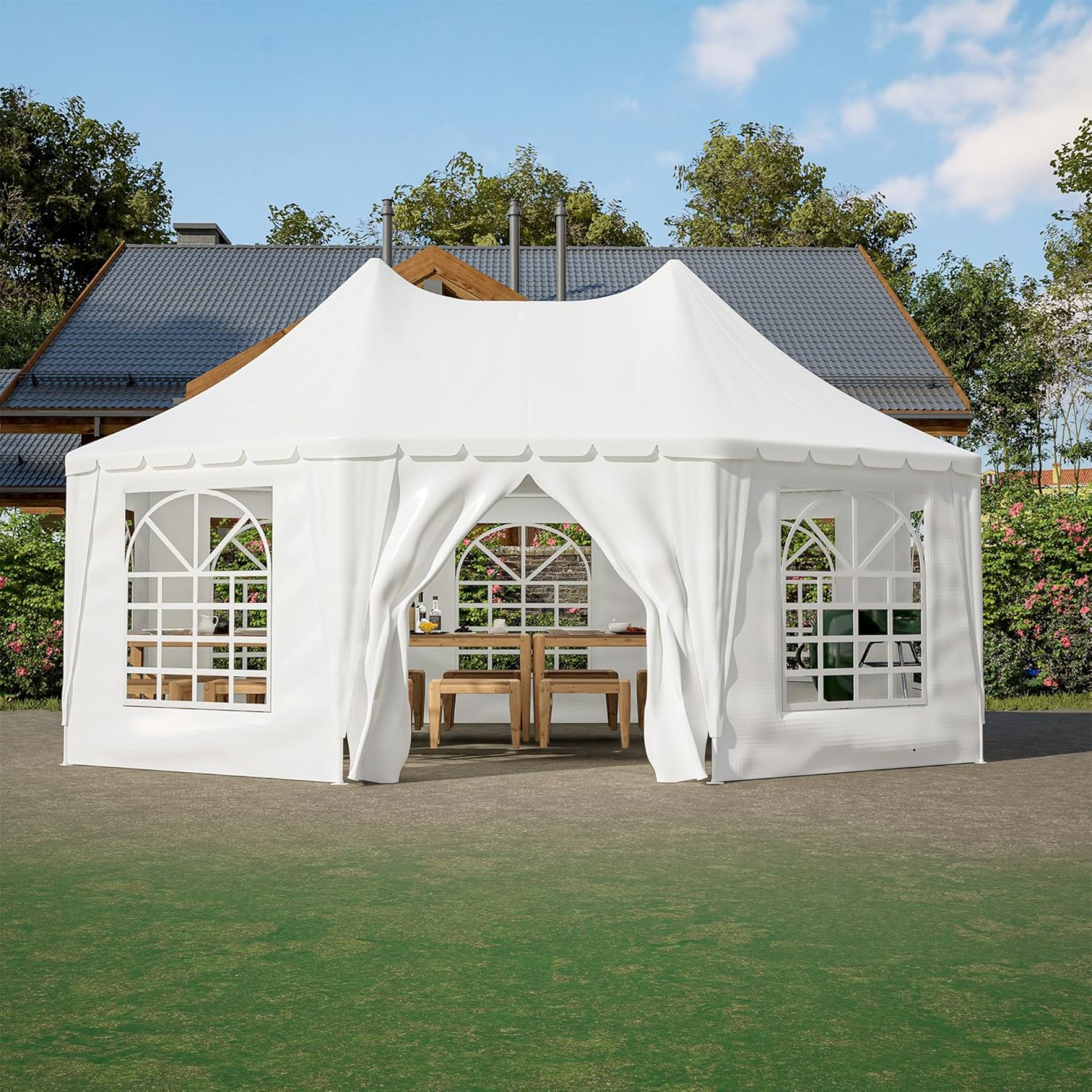 Party Tent, 15x20FT Outdoor Canopy Tent with Sidewalls, Event Tent Heavy Duty, Wedding Gazebo Shelter, Large Tent with 8 Removable Sidewalls, Outdoor Tent for Backyard Party, Event, Wedding Party Tent, 15x20FT Outdoor Canopy Tent with Sidewalls, Event Tent Heavy Duty, Wedding Gazebo Shelter, Large Tent with 8 Removable Sidewalls, Outdoor Tent for Backyard Party, Event, Wedding