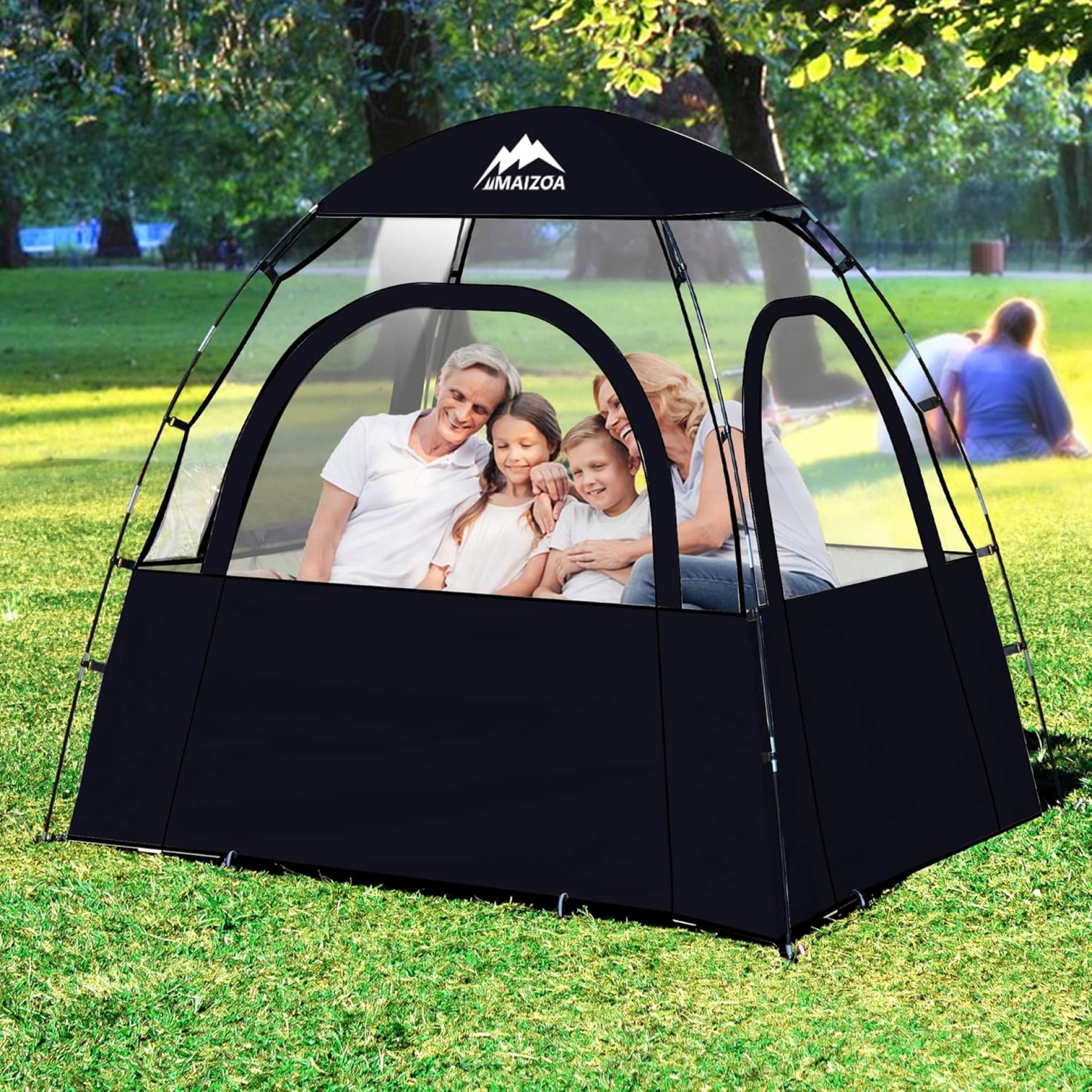 Sports Tent, 2-3 Person Outdoor Tent, 540° Transparent View,Waterproof/Coldproof, with Removable Top Cover, for Watching Sporting Events, Camping, Outdoor Activities (Khaki&Black) (Black-2) Sports Tent, 2-3 Person Outdoor Tent, 540° Transparent View,Waterproof/Coldproof, with Removable Top Cover, for Watching Sporting Events, Camping, Outdoor Activities (Khaki&Black) (Black-2)