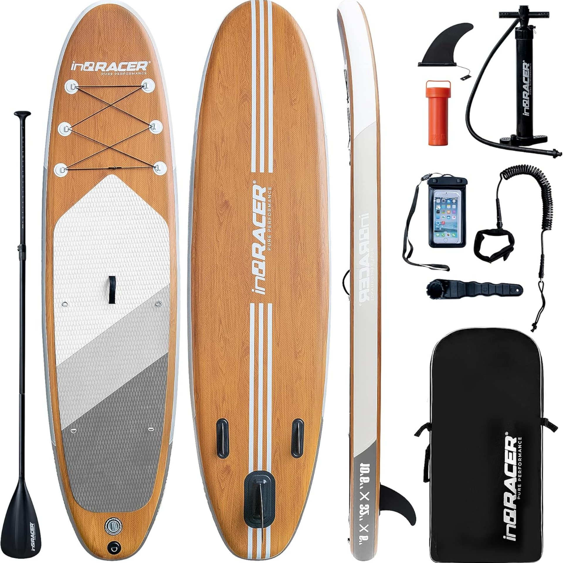 Inflatable Paddle Board 10’6″/11′ ISUP for Adults with Free Premium SUP Accessories & Backpack, Non-Slip Deck. Bonus Waterproof Bag, Leash, Paddle and Hand Pump Inflatable Paddle Board 10’6″/11′ ISUP for Adults with Free Premium SUP Accessories & Backpack, Non-Slip Deck. Bonus Waterproof Bag, Leash, Paddle and Hand Pump