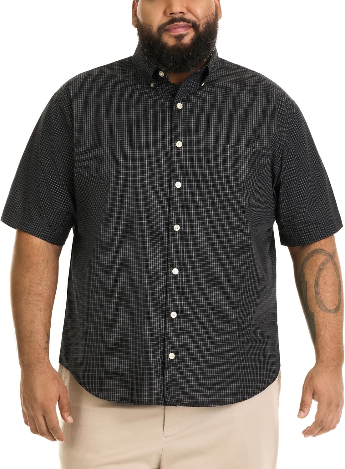 Van Heusen Men’s Big and Tall Wrinkle Free Short Sleeve Button Down Check Shirt Van Heusen Men’s Big and Tall Wrinkle Free Short Sleeve Button Down Check Shirt