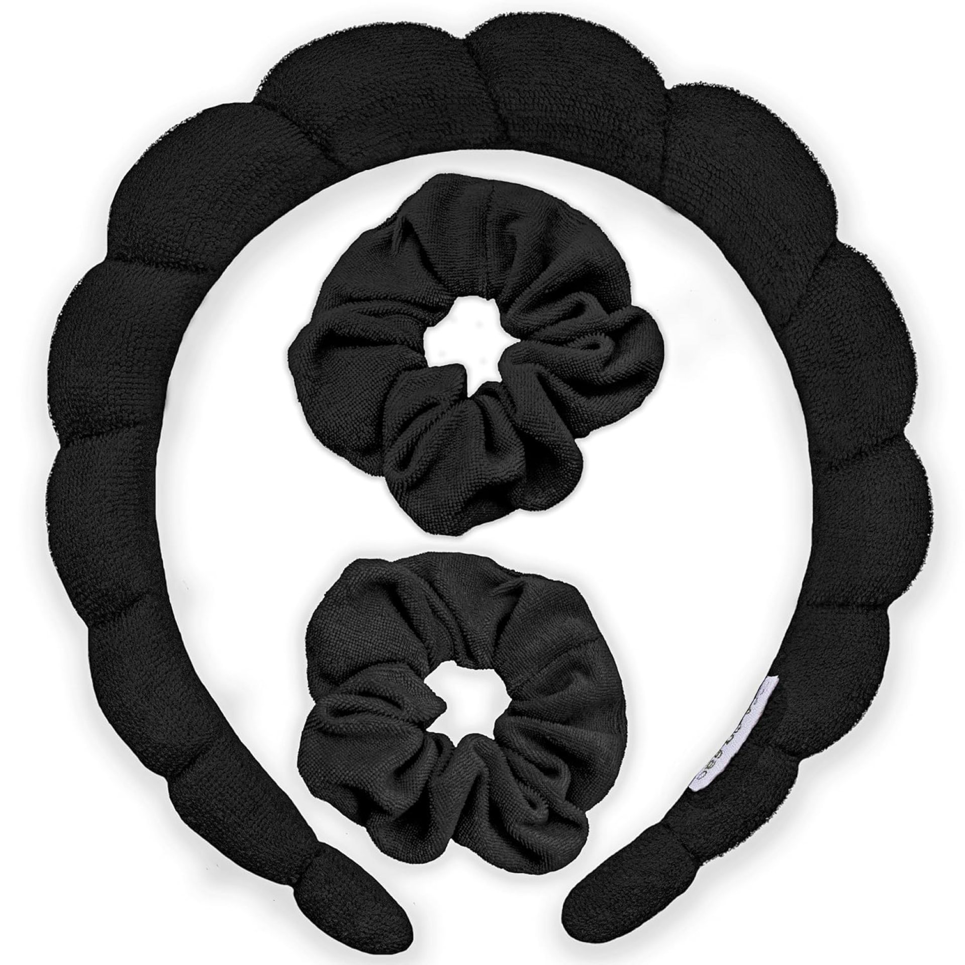 FROG SAC Puffy Spa Headband and Wristbands for Face Washing, Skincare Headbands for Women, Terry Cloth Makeup Skin Care Headbands for Girls, Bubble Make Up Hair Accessories (Black) FROG SAC Puffy Spa Headband and Wristbands for Face Washing, Skincare Headbands for Women, Terry Cloth Makeup Skin Care Headbands for Girls, Bubble Make Up Hair Accessories (Black)