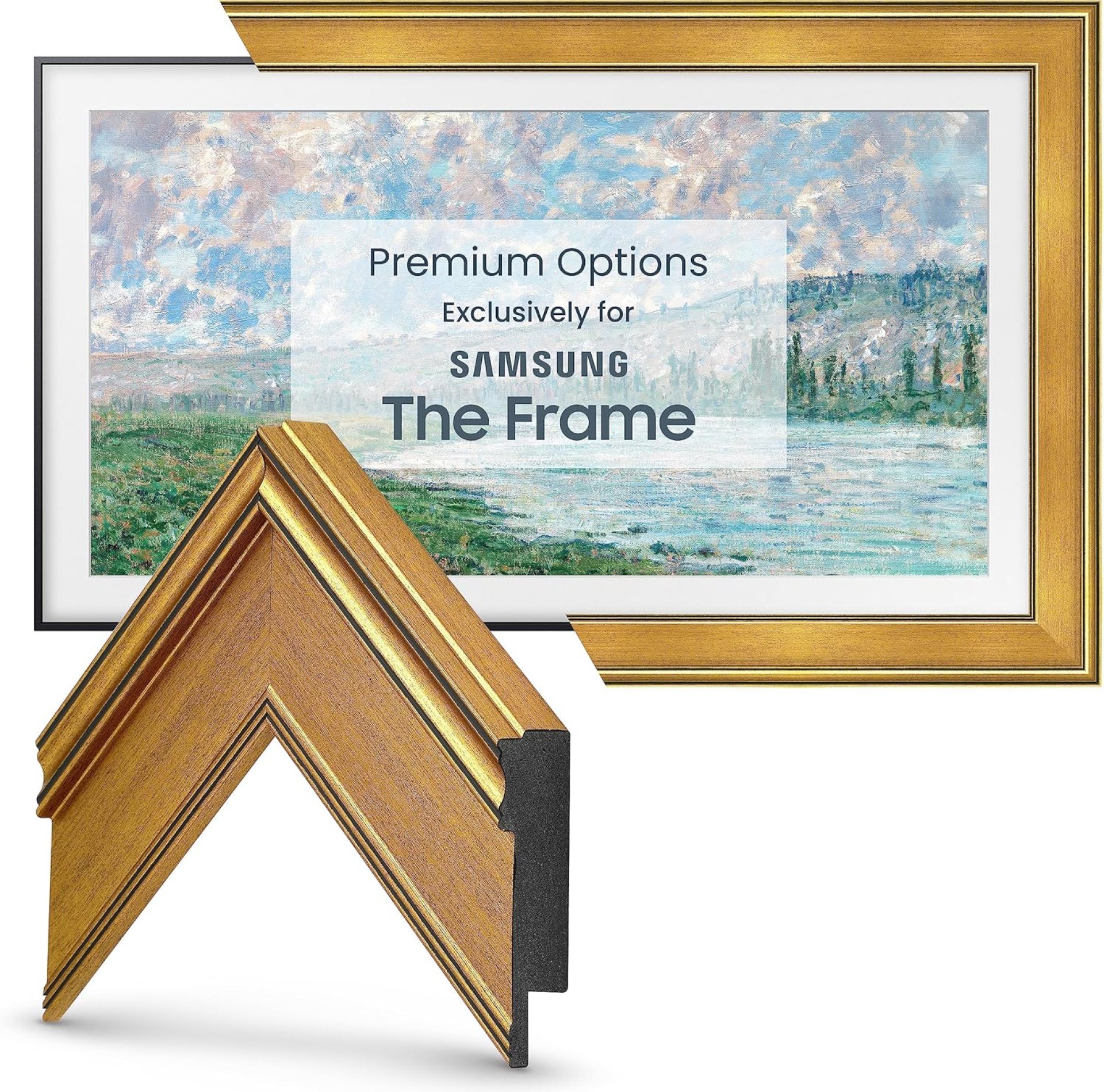 Frame My TV Deco TV Frames – Antique Gold Smart Frame Compatible ONLY with Samsung The Frame TV and Pro (50″, Fits 2021-2025) Frame My TV Deco TV Frames – Antique Gold Smart Frame Compatible ONLY with Samsung The Frame TV and Pro (50″, Fits 2021-2025)
