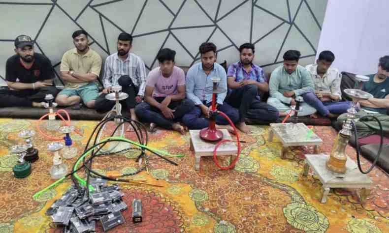 Hyderabad police raids illegal hookah parlour, arrests nine Hyderabad police raids illegal hookah parlour, arrests nine