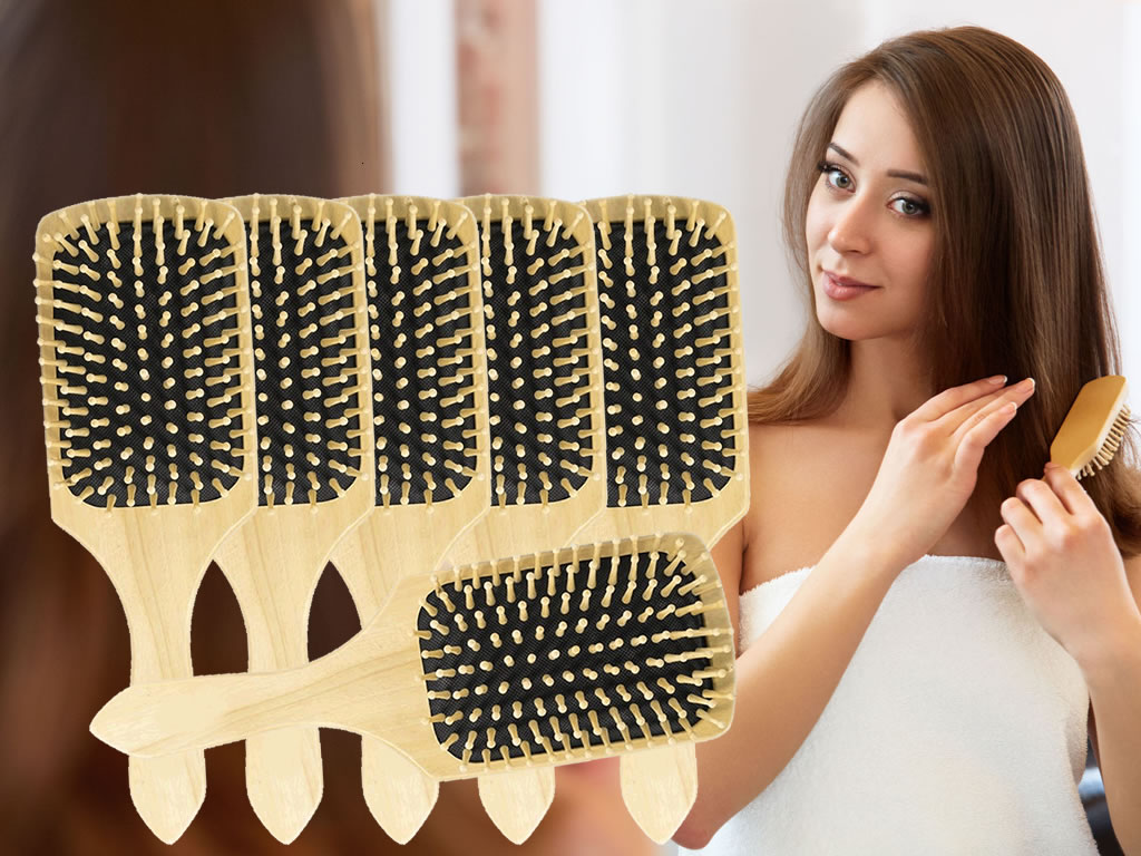 Combo x 6 Cepillos Plano en Madera Bambú Envío Gratis Combo x 6 Cepillos Plano en Madera Bambú Envío Gratis