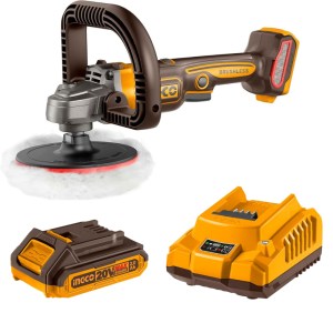 Ingco – Cordless Brushless Angle Polisher (20V) with 2.Ah Battery & Charger Ingco – Cordless Brushless Angle Polisher (20V) with 2.Ah Battery & Charger