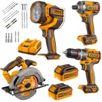 Ingco – Impact Drill, Impact Driver, Circular Saw & Work Lamp Combo – 20V Ingco – Impact Drill, Impact Driver, Circular Saw & Work Lamp Combo – 20V