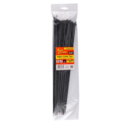 Tork Craft – Nylon Cable Ties 4.8mm x 400mm Black – 50 Pieces Tork Craft – Nylon Cable Ties 4.8mm x 400mm Black – 50 Pieces