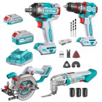 Total Tools – Cordless Impact Drill, Wrench, Circular Saw & Multi Tool Kit Total Tools – Cordless Impact Drill, Wrench, Circular Saw & Multi Tool Kit
