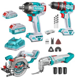 Total Tools – Cordless Impact Drill, Wrench, Circular Saw & Multi Tool Kit Total Tools – Cordless Impact Drill, Wrench, Circular Saw & Multi Tool Kit