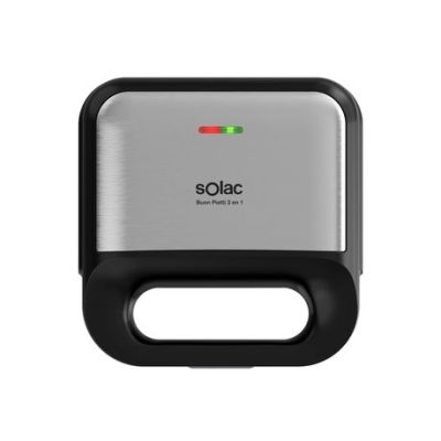 Solac Sandwich Maker 3 in 1 Snack Maker 2 Slice Non-Stick Silver Solac Sandwich Maker 3 in 1 Snack Maker 2 Slice Non-Stick Silver