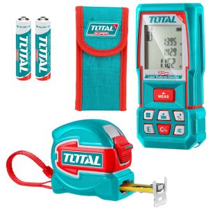 Total Tools – Laser Distance Detector in Pouch & 5mx32mm Measuring Tape Set Total Tools – Laser Distance Detector in Pouch & 5mx32mm Measuring Tape Set