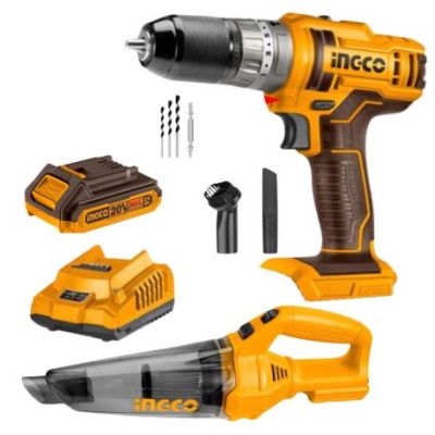 Ingco – Cordless Impact Drill, Vacuum Cleaner with 2.0Ah Battery & Charger Ingco – Cordless Impact Drill, Vacuum Cleaner with 2.0Ah Battery & Charger