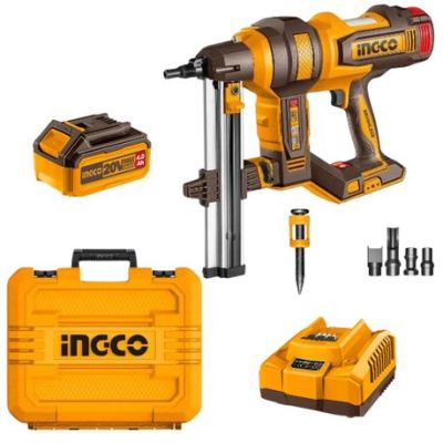 Ingco – Cordless Concrete Nailer (15-40mm) with 4.0Ah Battery & Charger Ingco – Cordless Concrete Nailer (15-40mm) with 4.0Ah Battery & Charger