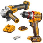 Ingco – Cordless Drill (55NM) & Grinder with 2.0Ah Battery and Charger Ingco – Cordless Drill (55NM) & Grinder with 2.0Ah Battery and Charger