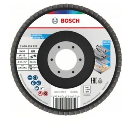 Bosch – Flap Disc (X451 – 115mm – T27) G60 – 1 Per Pack Bosch – Flap Disc (X451 – 115mm – T27) G60 – 1 Per Pack