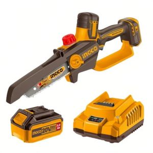 Ingco – Cordless Mini Chainsaw – 6 Inch Bar with 5.0Ah Battery and Charger Ingco – Cordless Mini Chainsaw – 6 Inch Bar with 5.0Ah Battery and Charger