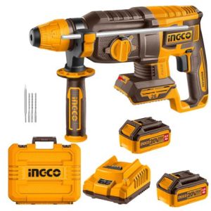 Ingco – Cordless Rotary Hammer (SDS Plus) with 2 × 4Ah Batteries & Charger Ingco – Cordless Rotary Hammer (SDS Plus) with 2 × 4Ah Batteries & Charger