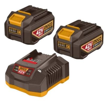 Ingco – 2 x 2.5Ah Batteries (42V) and Charger Kit for P42M Series Only Ingco – 2 x 2.5Ah Batteries (42V) and Charger Kit for P42M Series Only