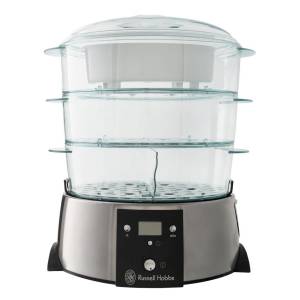 Russell Hobbs – 3-Tier Satin Quartz Steamer – 10969 Russell Hobbs – 3-Tier Satin Quartz Steamer – 10969