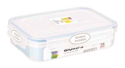 Snappy – Rectangular Food Storage Container Rectangular With Dividers – 1.1 Litre Snappy – Rectangular Food Storage Container Rectangular With Dividers – 1.1 Litre