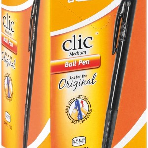 BIC Clic Medium Ballpoint Pens, Black (Box of 60) BIC Clic Medium Ballpoint Pens, Black (Box of 60)
