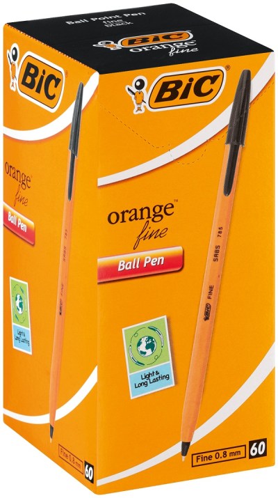 BIC Orange Fine Ball Point Pen – Black (Box of 60) BIC Orange Fine Ball Point Pen – Black (Box of 60)