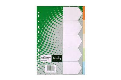 Croxley JD1477 Pastel Rainbow A4 5 Part Dividers Croxley JD1477 Pastel Rainbow A4 5 Part Dividers