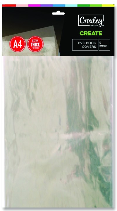 Croxley A4 PVC 140micron Book Covers (5 Pack) Croxley A4 PVC 140micron Book Covers (5 Pack)