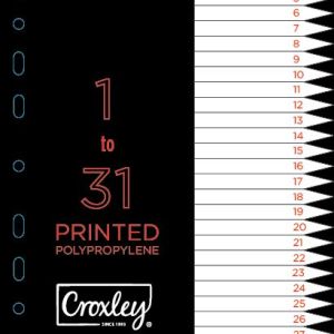 Croxley Indices Printed 1 – 31 Dividers Set Croxley Indices Printed 1 – 31 Dividers Set