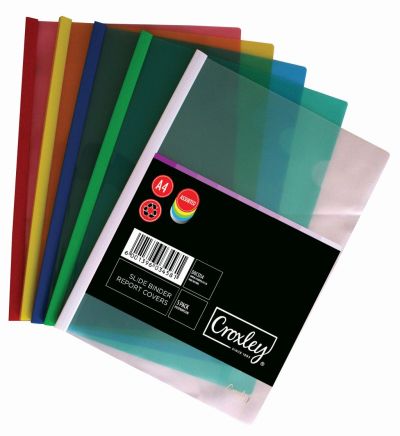 Croxley A4 Slide Binder Report Covers Assorted Colours (5 Pack) Croxley A4 Slide Binder Report Covers Assorted Colours (5 Pack)