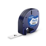 Dymo LetraTag 12mm x 4m Black on White Plastic Tape Cassette Dymo LetraTag 12mm x 4m Black on White Plastic Tape Cassette