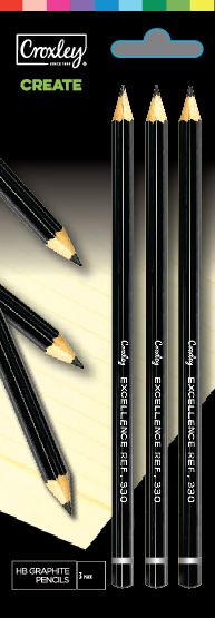 Croxley Create Graphite Pencils – HB (Blister of 3) Croxley Create Graphite Pencils – HB (Blister of 3)