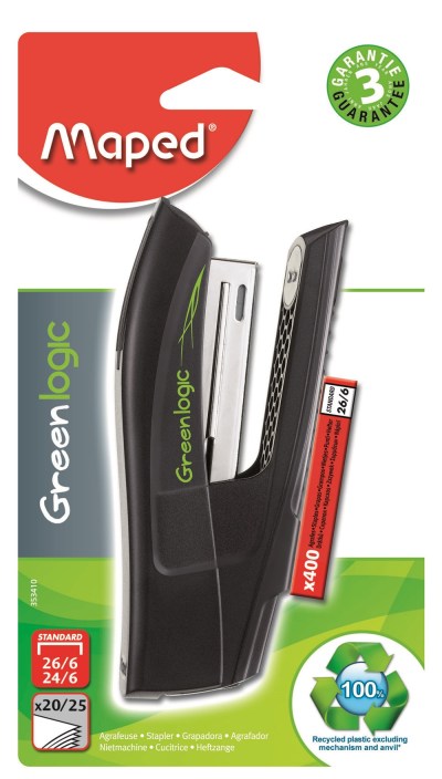 Maped Greenlogic Half Strip Stapler 25pg +Free Staples Maped Greenlogic Half Strip Stapler 25pg +Free Staples