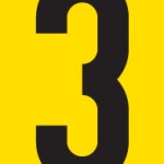 Tower Adhesive Number Sign – Medium 3 Tower Adhesive Number Sign – Medium 3