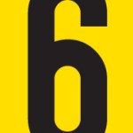 Tower Adhesive Number Sign – Medium 6 Tower Adhesive Number Sign – Medium 6