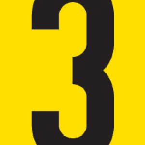 Tower Adhesive Number Sign – Large 3 Tower Adhesive Number Sign – Large 3