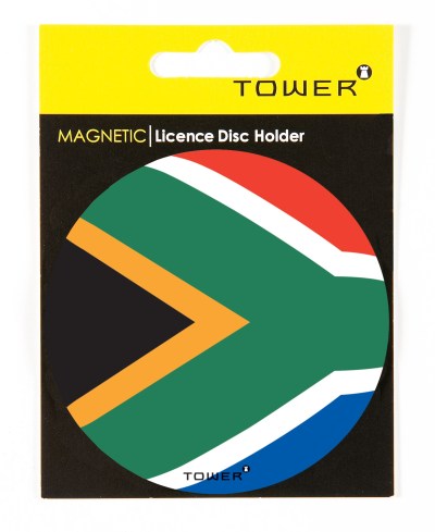 Tower Magnetic License Disc Holder – SA Flag Tower Magnetic License Disc Holder – SA Flag