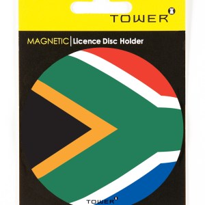 Tower Magnetic License Disc Holder – SA Flag Tower Magnetic License Disc Holder – SA Flag