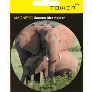 Tower Magnetic License Disc Holder – Elephant Tower Magnetic License Disc Holder – Elephant