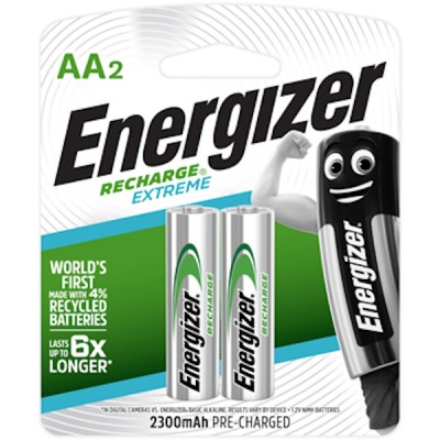 Energizer Recharge Extreme NiMH AA 2300mAh Battery Card 2 Energizer Recharge Extreme NiMH AA 2300mAh Battery Card 2