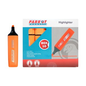 Parrot Marker Highlighter Box 10 – Orange Parrot Marker Highlighter Box 10 – Orange