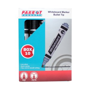 Parrot Products Whiteboard Markers (10 Markers – Bullet Tip – Black) Parrot Products Whiteboard Markers (10 Markers – Bullet Tip – Black)